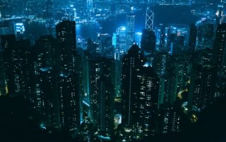 Hong Kong skyline by night