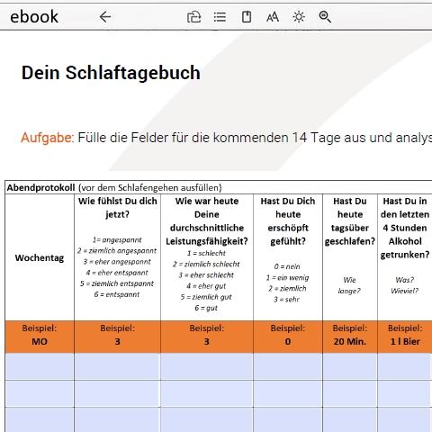 Screenshot Schlafprotokoll