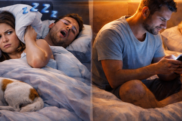 Auswirkungen von Bettpartnern auf den Schlaf